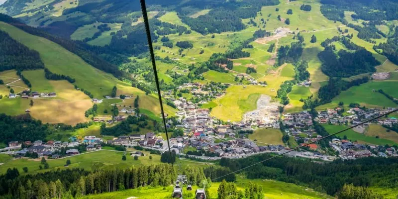Ski slopes in Saalbach, Austria