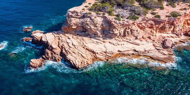 Scenic view of Ibiza's lush countryside and coastline