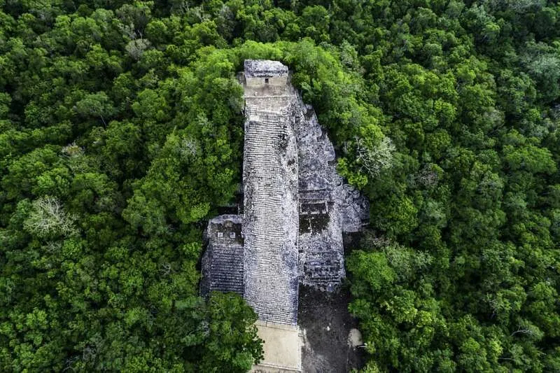 Coba pyramid in the
jungle