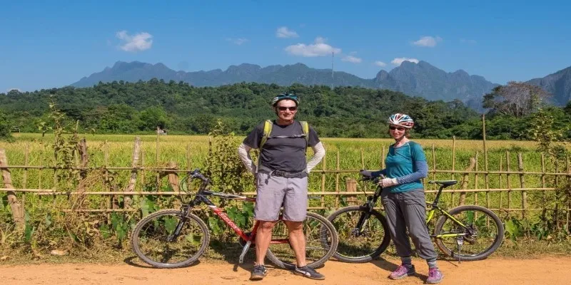 Cycling to the Blue Lagoon in Vang
Vieng