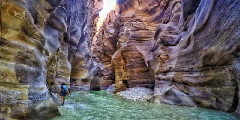 Hikers exploring the Mujib Nature
Reserve