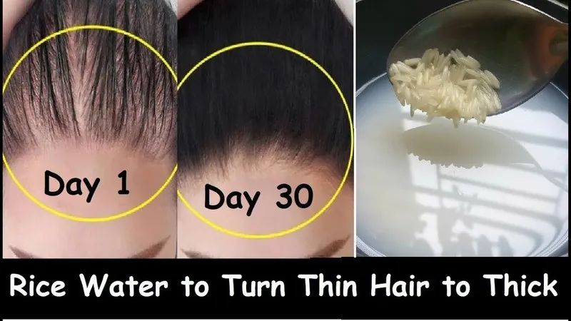Rice Water Reducing Hair Thinning