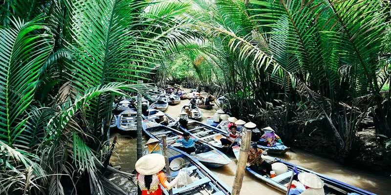Bustling street in Vietnam