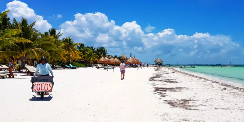 Sandy roads and pastel-colored houses in Isla
Holbox