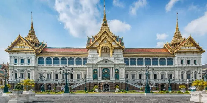 The Grand Palace in Bangkok, showcasing its stunning architecture.