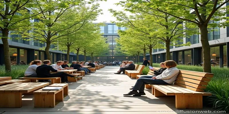 Berlin public space showcasing green parks and pedestrian-friendly
areas